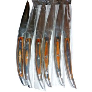 NEW 6 pc Chef & Sommelier 9" FJ507 Imperial Steak Knife Wood Handle